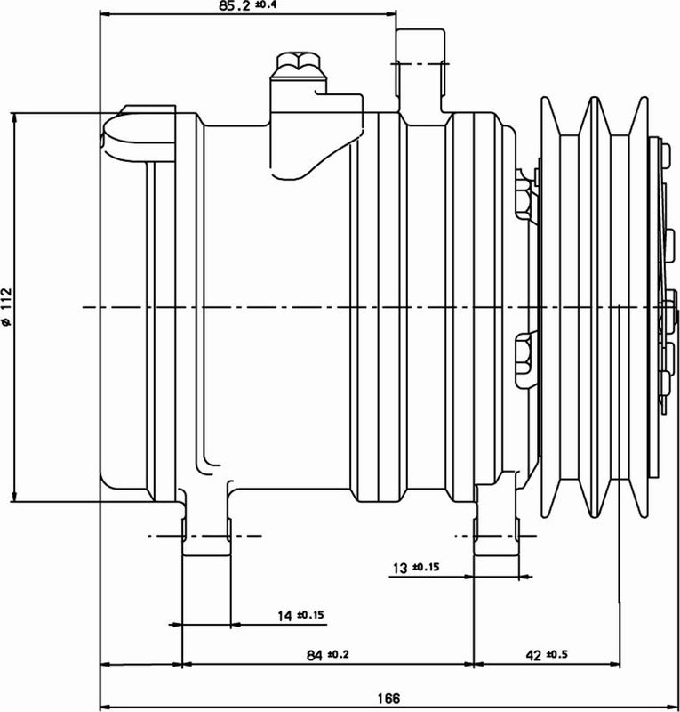 Kompr HR SP10 12V R134a VE FL 112 P4+4 Y