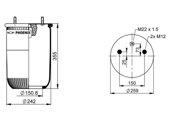PHOENIX Luftfederbalg 72173