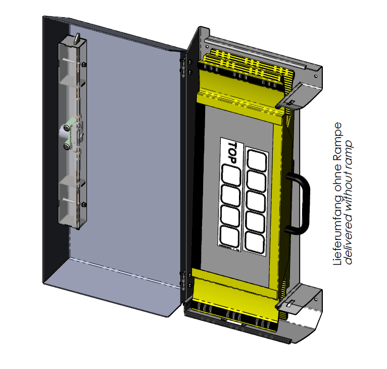F011820 Wandhalterbox TF6 zu Trifold6 RAL9006