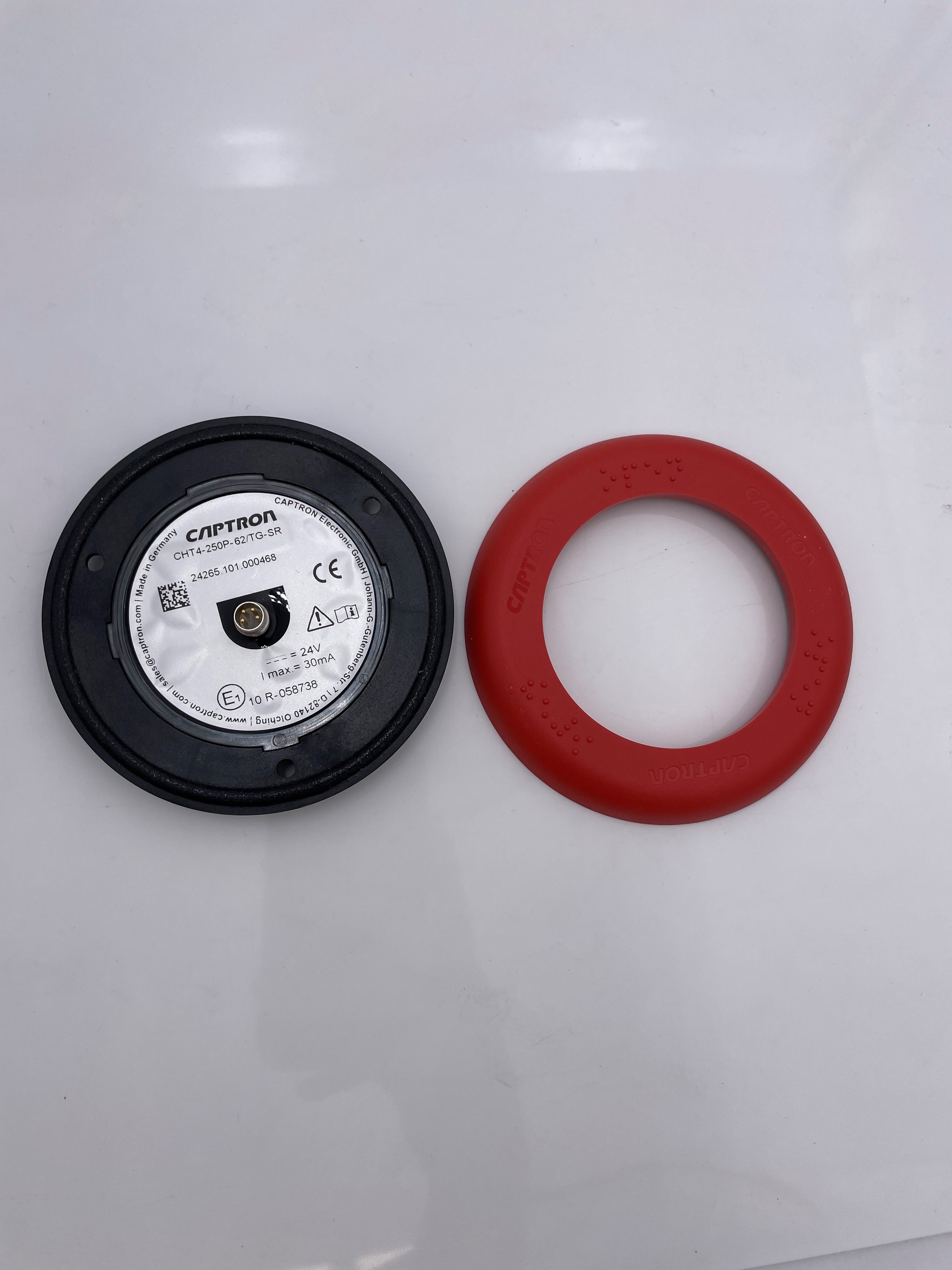 Sensor-Taster Symbol Mann mit Stock rot