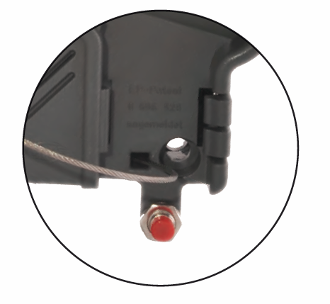 Nothammer rot, inkl Drucktaster