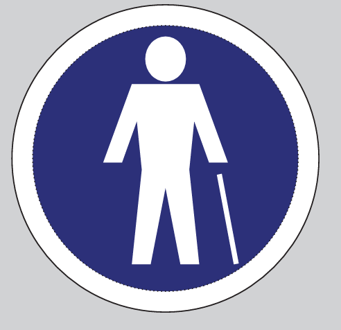 SENSORtaster Sym.Mobilitätseingeschränkt Gehäuse blau,Sichtschutzplatte,