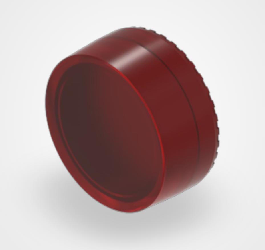 Druckhaube rund erhöht, rot