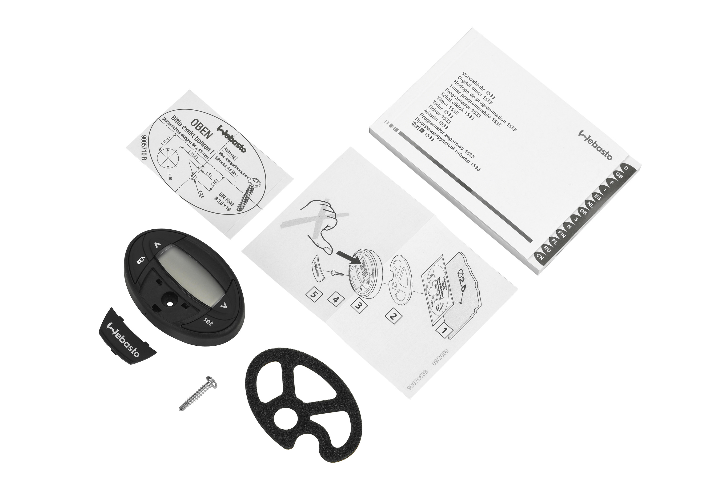 Vorwahluhr 1533 KPL. mit WEBASTO-Blende