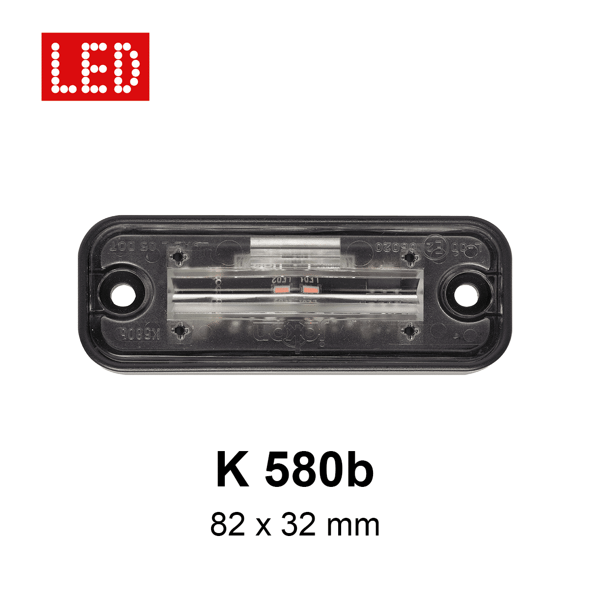 LED-Kennzeichenleuchte sw K 580b/9-32V (1W) 
