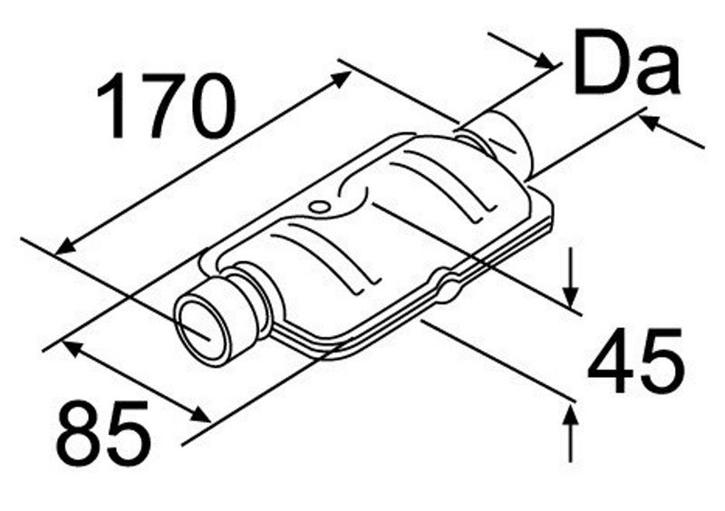 Abgasschalldaempfer D22, Edelstahl