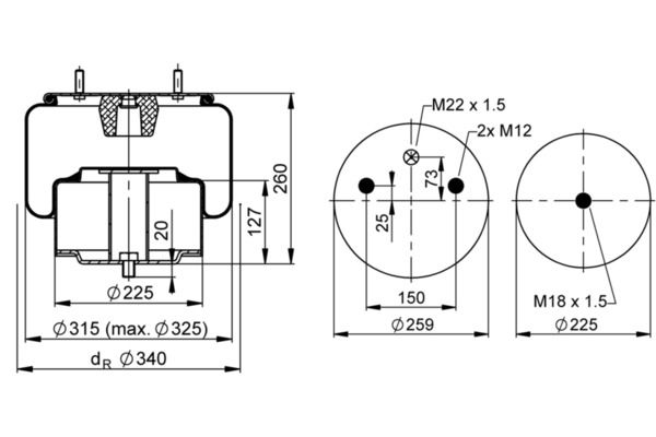 PHOENIX Luftfederbalg 73437
